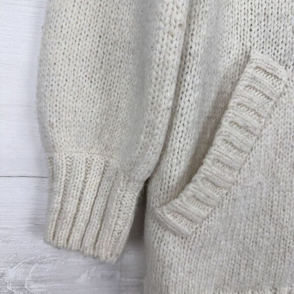 Faherty Stella Long Line Cardigan Women XS Wool Alpaca Cable Knit Ivory Cream - Picture 7 of 16